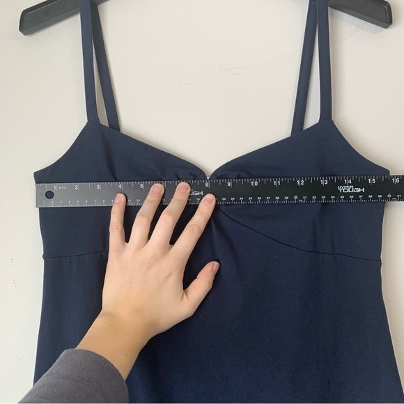 LOFT Ann Taylor Navy Spaghetti Strap Mini Dress Size M New! - Picture 7 of 7